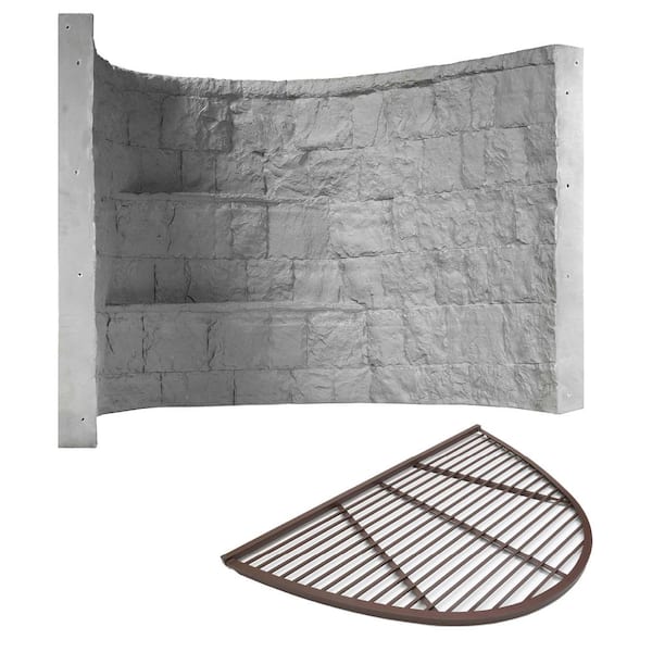 Rockwell 66 in. x 44 in. x 48 in. Gray Composite Window Well with Aluminum Bar Grate