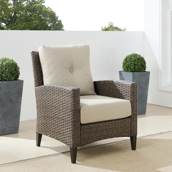 Crosley Furniture Rockport Wicker High, High Back Wicker Chairs With Cushions