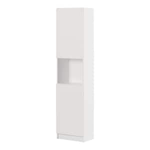 LioraLiora 71.5 in. Tall Pure White Particle Board 5-Shelf Accent Bookcase