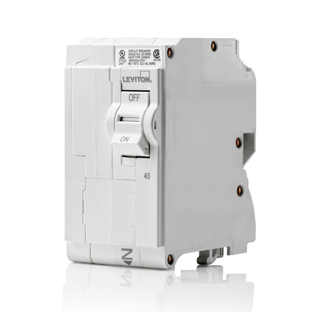 Branch Circuit Breaker, Standard 2-Pole 45 Amp, 120-Volt/240-Volt, Hydraulic Magnetic