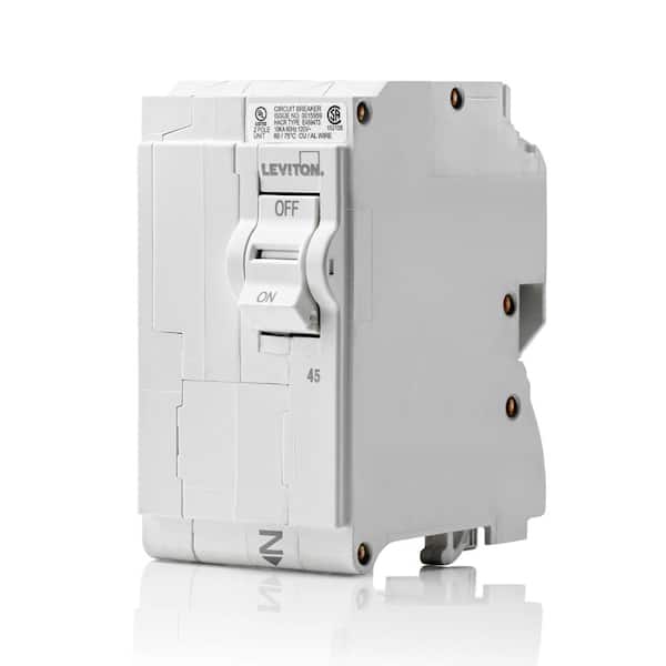 Branch Circuit Breaker, Standard 2-Pole 45 Amp, 120-Volt/240-Volt, Hydraulic Magnetic LB245