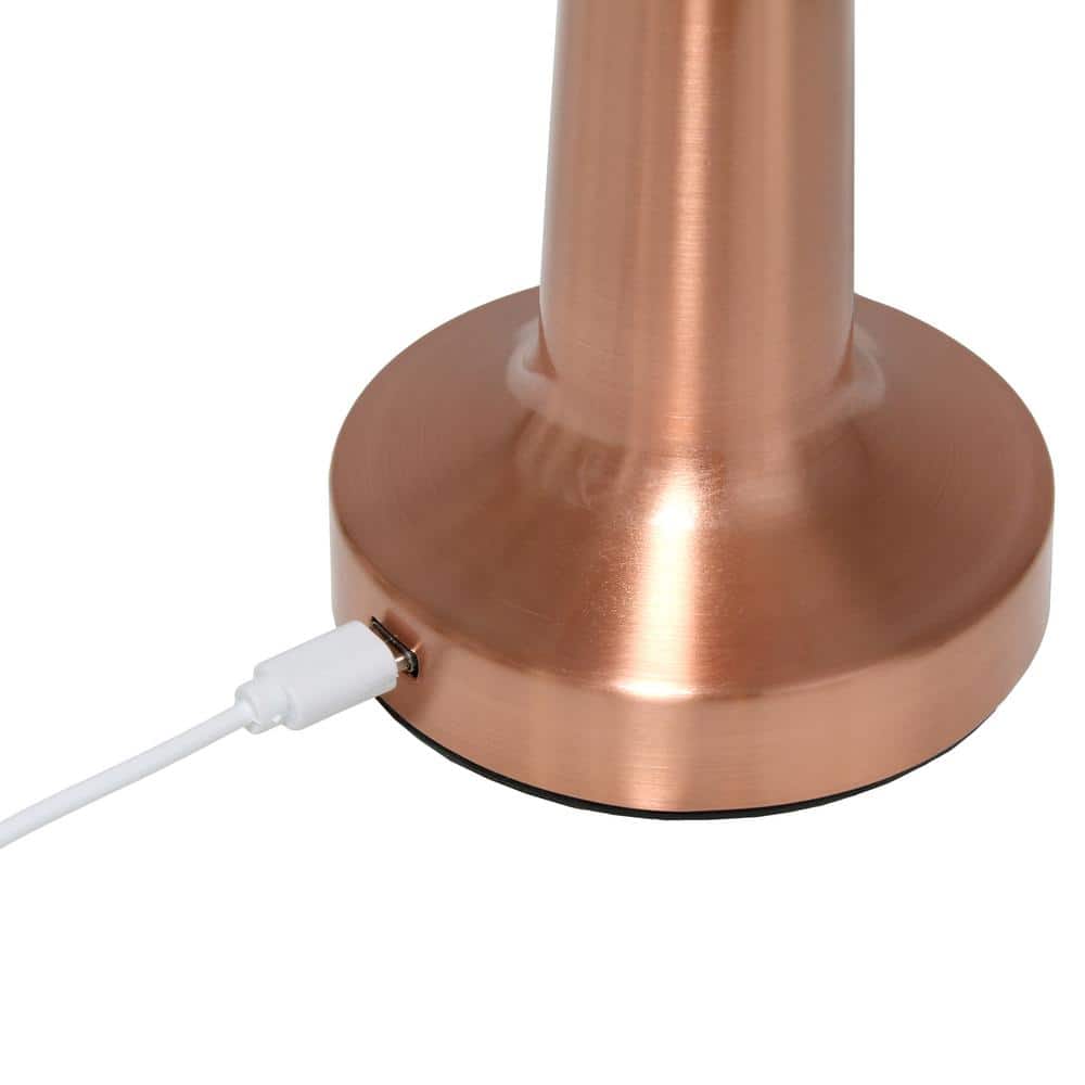 Copper Cordless Mini Metal Mushroom Desk Lamp with Touch Sensor
