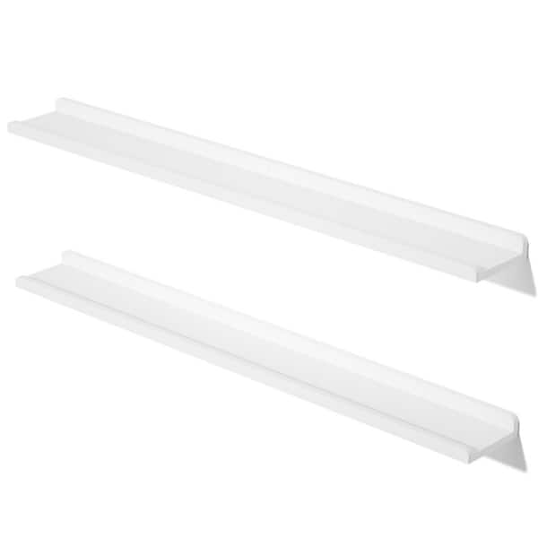 48 in. W x 6 in. D Floating Shelves Wall Mounted (Set of 2) Rustic Wood Wall Shelves, Decorative Wall Shelf, White