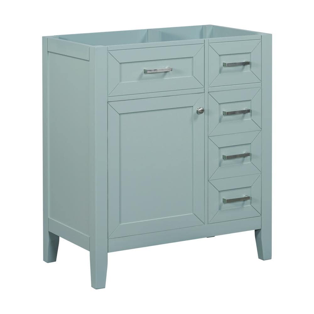 29.52 in. W x 17.71 in. D x 35.03 in. H Bath Vanity Cabinet without Top in Green, with 3 Drawers and Door Shelf Design price history on PriceWatchPro