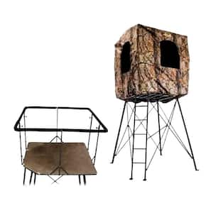 12 ft. Quad Pod Stand Hunting Blind, Hunting Gear Deer Blind with Windows, Camo