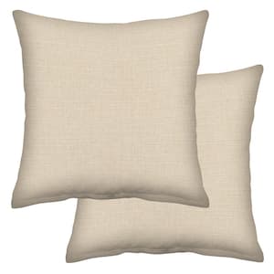 Outdoor Square Toss Pillow Textured Solid Almond (Set of 2)