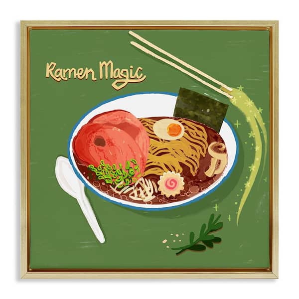 Stupell Industries Ramen Magic International Meal by Juliet Rose Philips Gold Floater Frame Food Graphic Art Print 18 in. x 18 in.