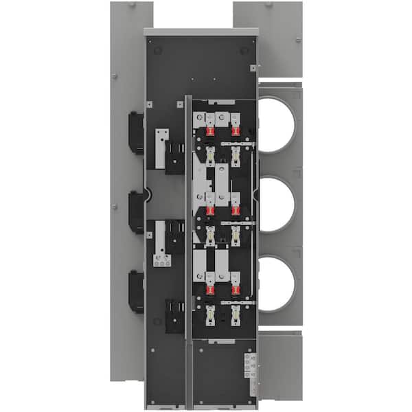Outdoor 125 Amp, 4 Jaw, 3 Position, Ring Type Residential Meter Stack