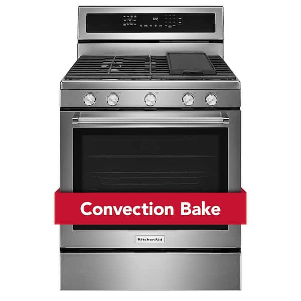 KitchenAid 5.8 cu. ft. Gas Range with Self-Cleaning Oven in Stainless Steel
