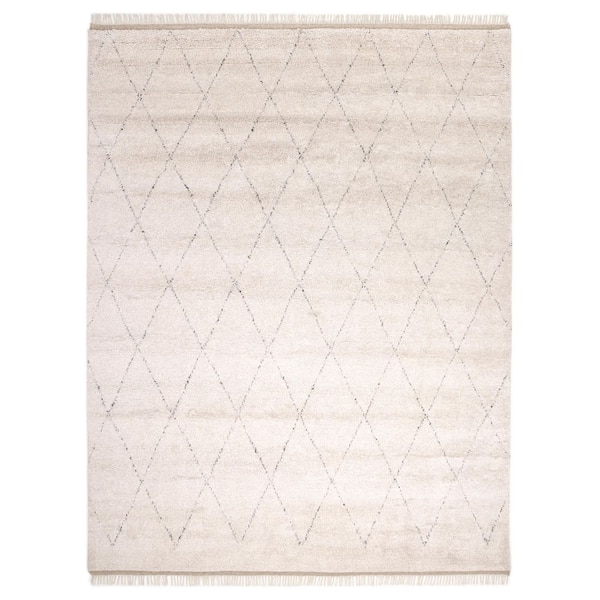 Solo Rugs Shaggy Moroccan Bohemian Shaggy Moroccan Linen 5 ft. x 8 ft. Hand-Knotted Area Rug