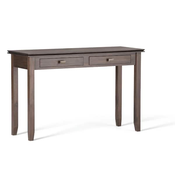 Simpli Home Artisan Solid Wood 46 in. Wide Transitional Console Sofa Table in Natural Aged Brown