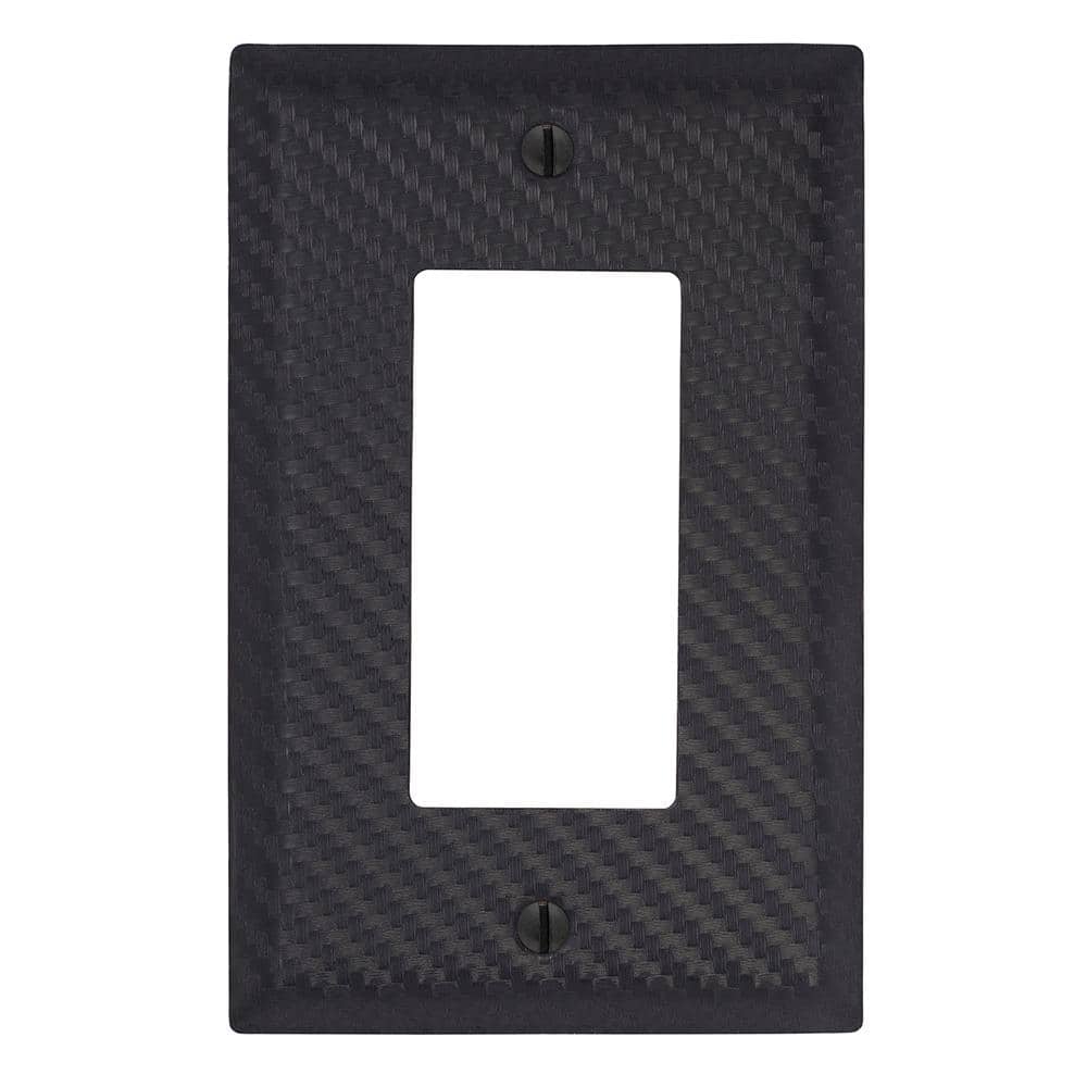 Black Stamped Steel Single Rocker Wall Plate
