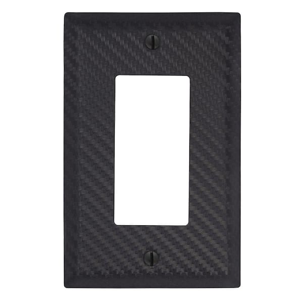 AMERELLE Black 1-Gang Decorator/Rocker Wall Plate (1-Pack)