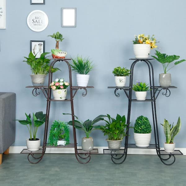 1pc Macaron Color Flowerpot Iron Planter Pot with Wooden Stand Home Decor  Craft Green Plant Pot with Hole - AliExpress