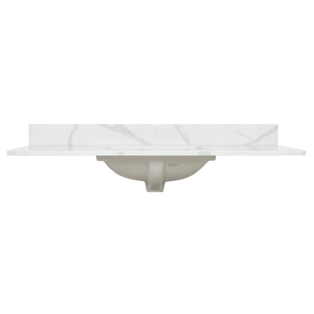 Arbios 48" Calacatta White Quartz Vanity Top with Sink