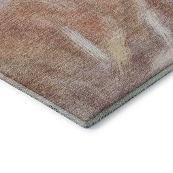 Mayfield Premium Machine Washable Abstract AMF2096 Copper 8 ft. x 10 ft. Area Rug