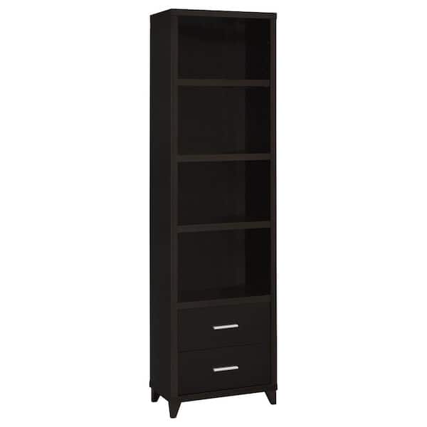 Coaster Lewes 21.25 in. W Cappuccino Wood 2-Drawer Bookcase