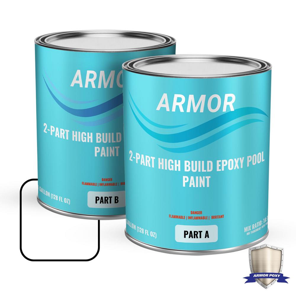 ARMORPOXY 2 Part Epoxy Stain White Epoxy Pool Paint Exterior Concrete Pool Paint 2 Gal.