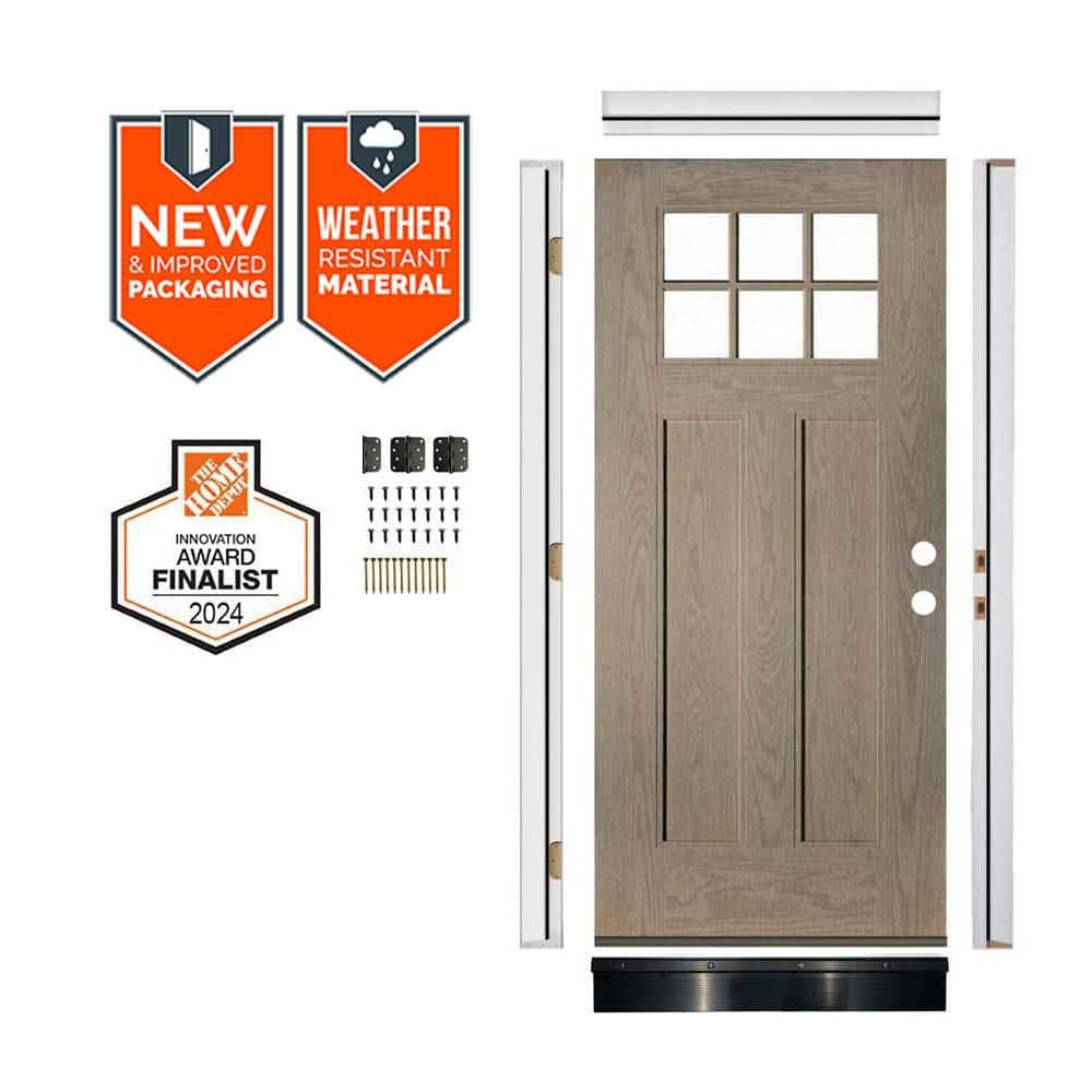 Krosswood Doors 36in.x79in. Craftsman 6-Lite Clear Glass LH