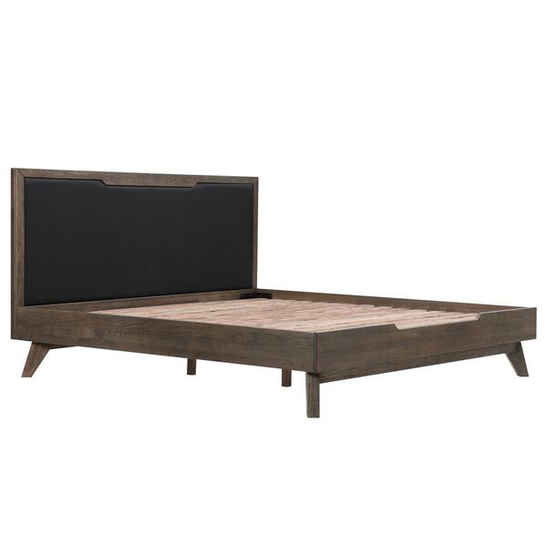 Dark brown king on sale bed frame