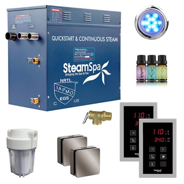 Royal Series 10500-Watt Steam Generator with Continuous Steam, Dual Easy Touch Control Pads, Filter in Brushed Nickel