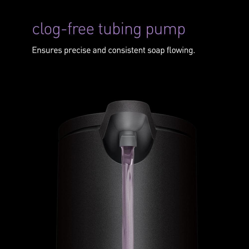 simplehuman 9 oz. Automatic Sensor Pump, Touchless Liquid Soap Dispenser, Matte Black Steel