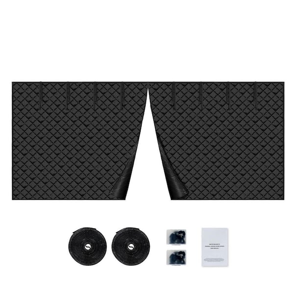 Garage Door Screen for Winter, 18 x 7 FT., Insulated Door Curtain, Magnetic Closure, 300D Oxford Fabric, Weighted Bottom