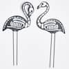 20 in. Metal Halloween Skeleton Flamingo (Set of 2)