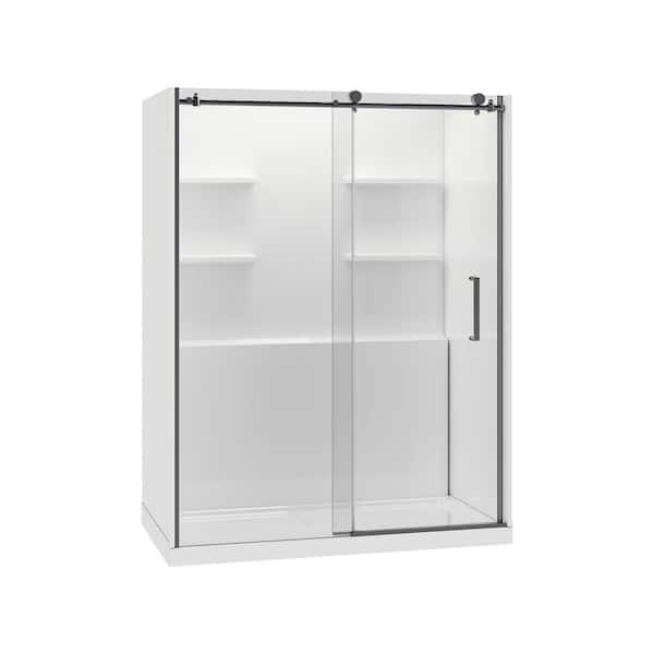 A&E Pfanner 60 in. L x 32 in. W x 79 in. H Shower Kit in Chrome