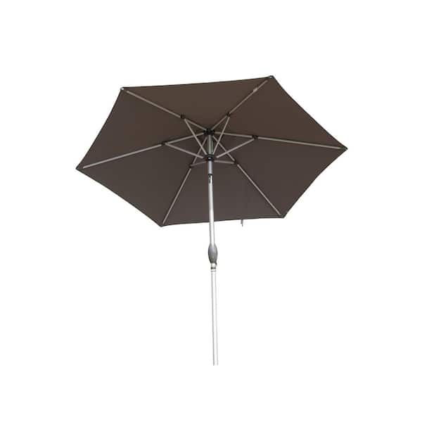 Tidoin 7.5 ft. Metal Market Tilt Patio Umbrella in Gray