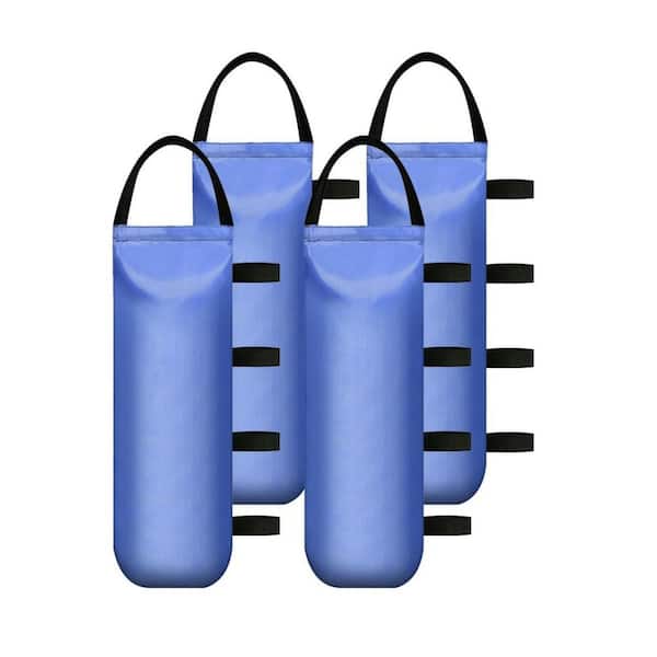 Outdoor 0.37 lb. Polyester, Fabric Patio Umbrella Base in Blue Cylindrical Sandbags, 4 Pack (Sand Not Included)