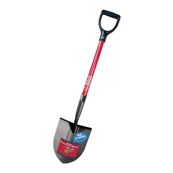 Bully Tools 12-Gauge Round Point Shovel with Fiberglass D-Grip Handle