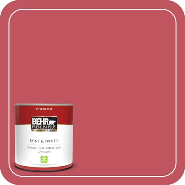 BEHR PREMIUM PLUS 1 qt. #P140-6 Hibiscus Flower Flat Low Odor Interior Paint & Primer