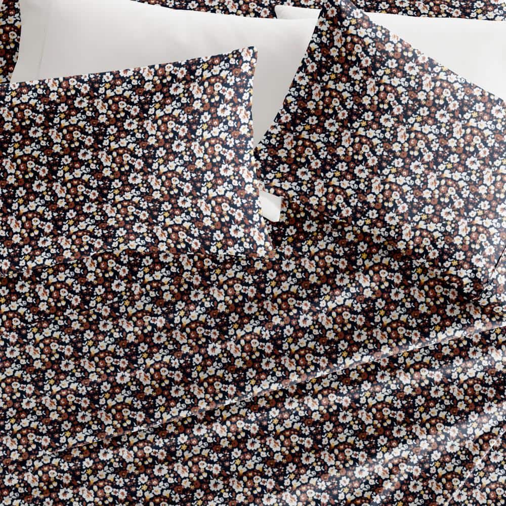 Twin Terracotta Floral Microfiber Kids Sheet Set