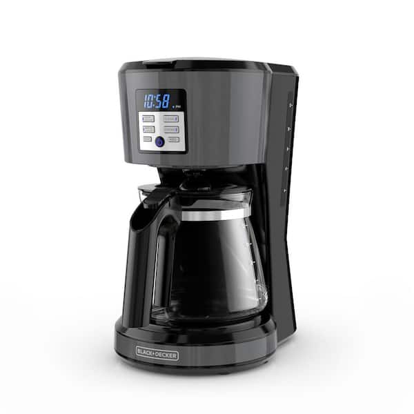 BLACK+DECKER 12-Cup Black Stainless Steel Coffee Maker with VORTEX