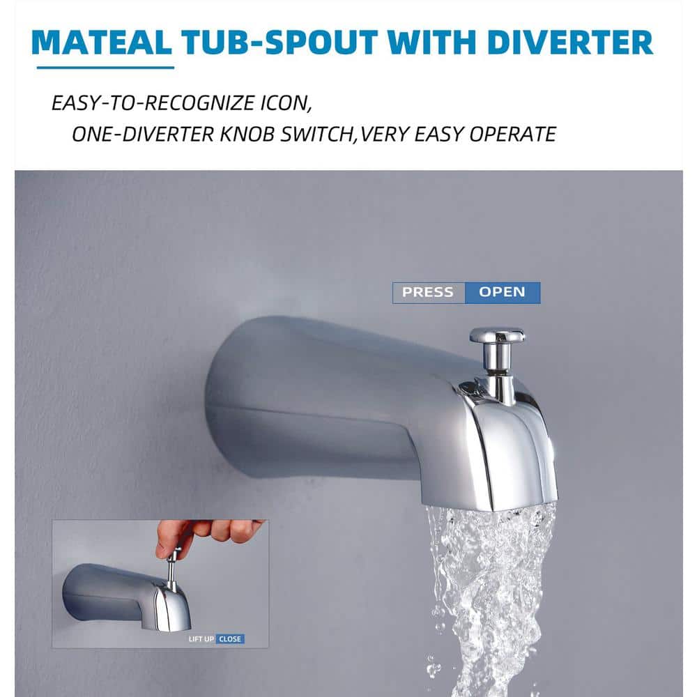 Chrome Wall Mounted Handheld Rain Shower System