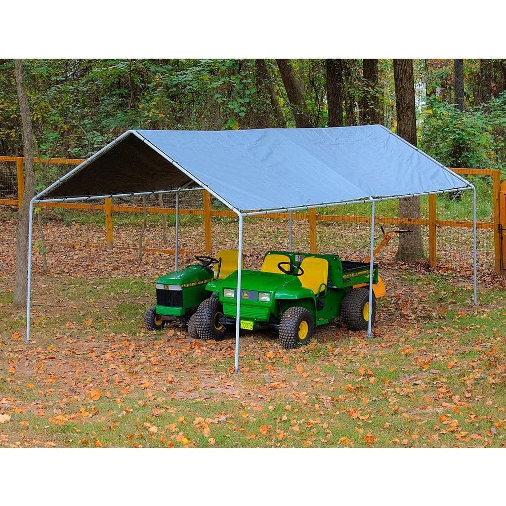 King Canopy Original 10 ft. by 20 ft., 1 3/8 in. Steel Frame, 6-Leg, Carport, Grey, KMK1PCS KMK1PCS