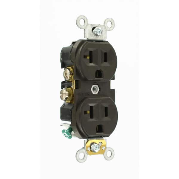 50 pc Standard Duplex Receptacles 20 Amp Brown Self Grounding 20A Outlets 