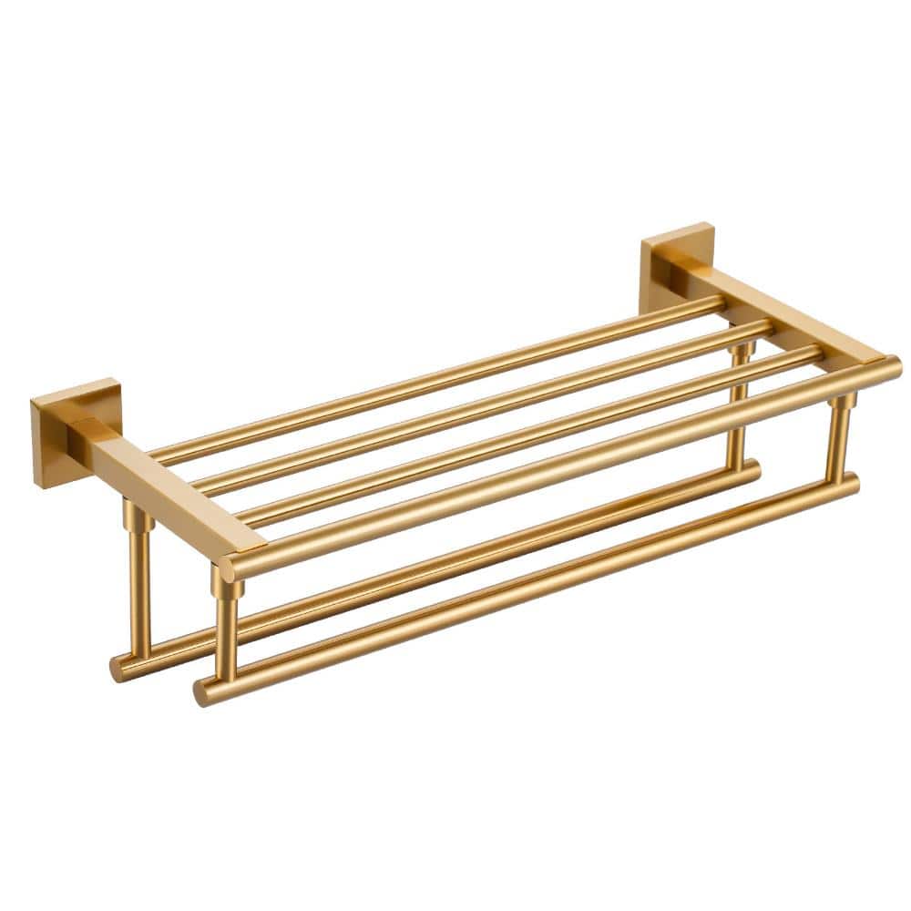 20 in. Bathroom Wall Mounted Double Tier Towel Rack with Double Towel Bar Stainless Steel in Gold price history on PriceWatchPro