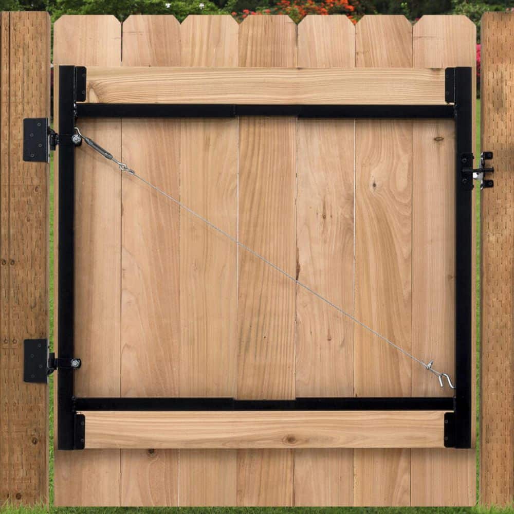 Adjust-A-Gate Small Black Powder Coated Steel Anti-Sag Gate Kit