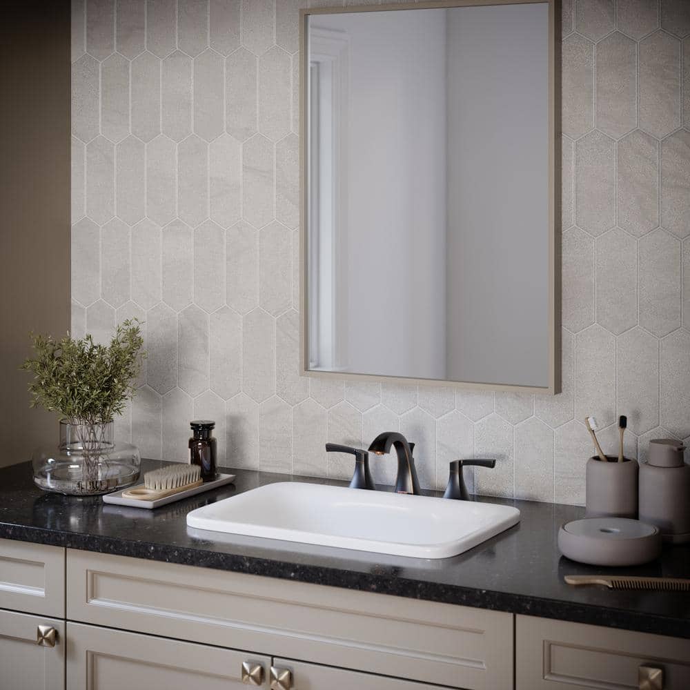 Valera 21-Inch White Ceramic Rectangular Bathroom Sink
