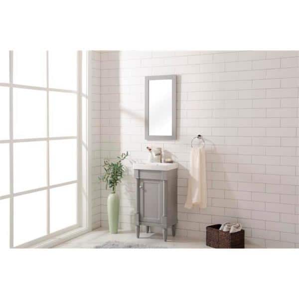Gray Poplar and MDF Freestanding 18" Sink Vanity