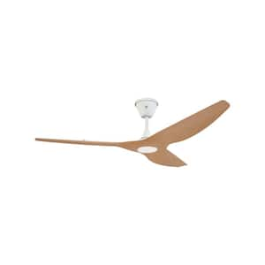 Haiku Coastal 60 in. Smart Outdoor Coastal Caramel/White Universal Mount with 10 in. Ext Tube Ceiling Fan Remote App