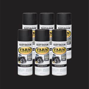 12 oz. Farm and Implement Low Gloss Black Enamel Spray Paint (6-Pack)
