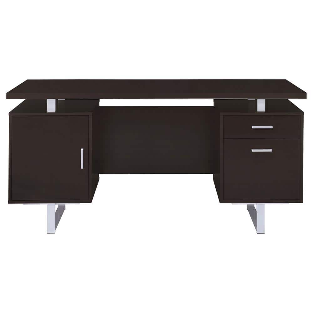 Cappuccino Contemporary 60'' Executive Desk with Filing Cabinet
