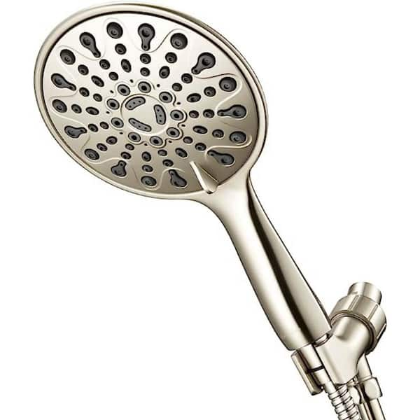 Unbranded Handheld Shower Head 6-Spray Wall Mount Handheld Shower Head 2.5 GPM in Brushed Nickel