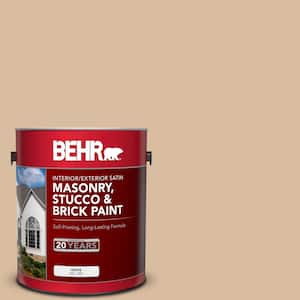 1 gal. #PPU4-14 Renoir Bisque Satin Interior/Exterior Masonry, Stucco and Brick Paint