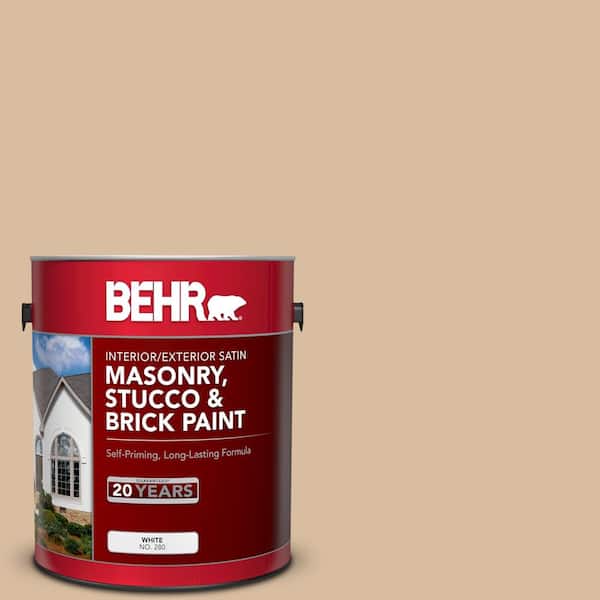 1 gal. #PPU4-14 Renoir Bisque Satin Interior/Exterior Masonry, Stucco and Brick Paint