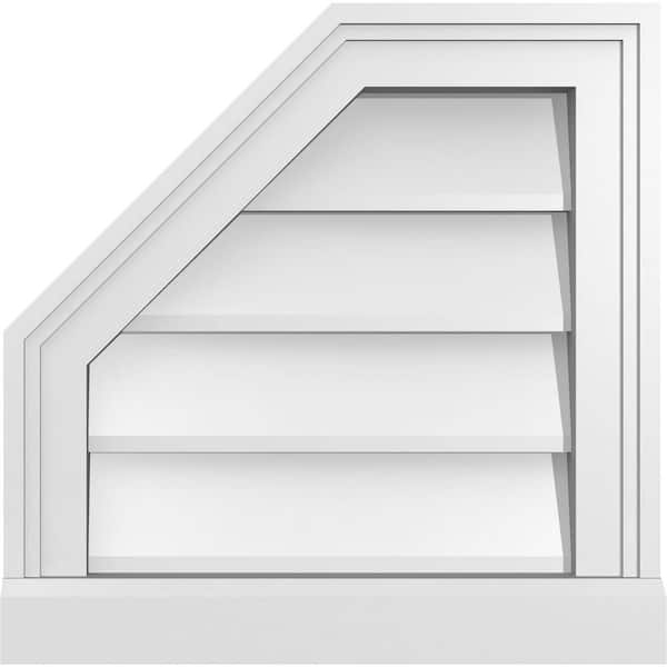 Ekena Millwork 16 in. x 16 in. Octagonal Surface Mount PVC Gable Vent: Decorative with Brickmould Sill Frame