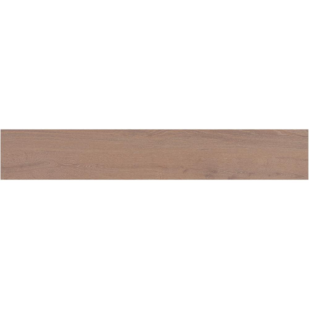 Emerson Wood Hickory Pecan Matte 8 in. x 47 in. Color Body Porcelain Floor 